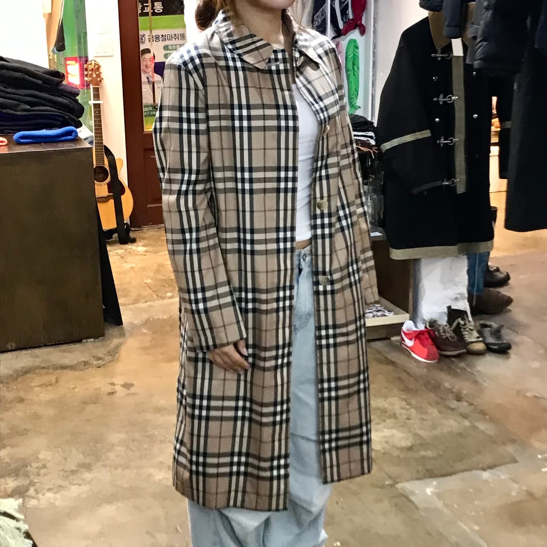 버버리 베이지 노바체크 싱글버튼 레인코트 여성 55 66 사이즈 상품이미지7