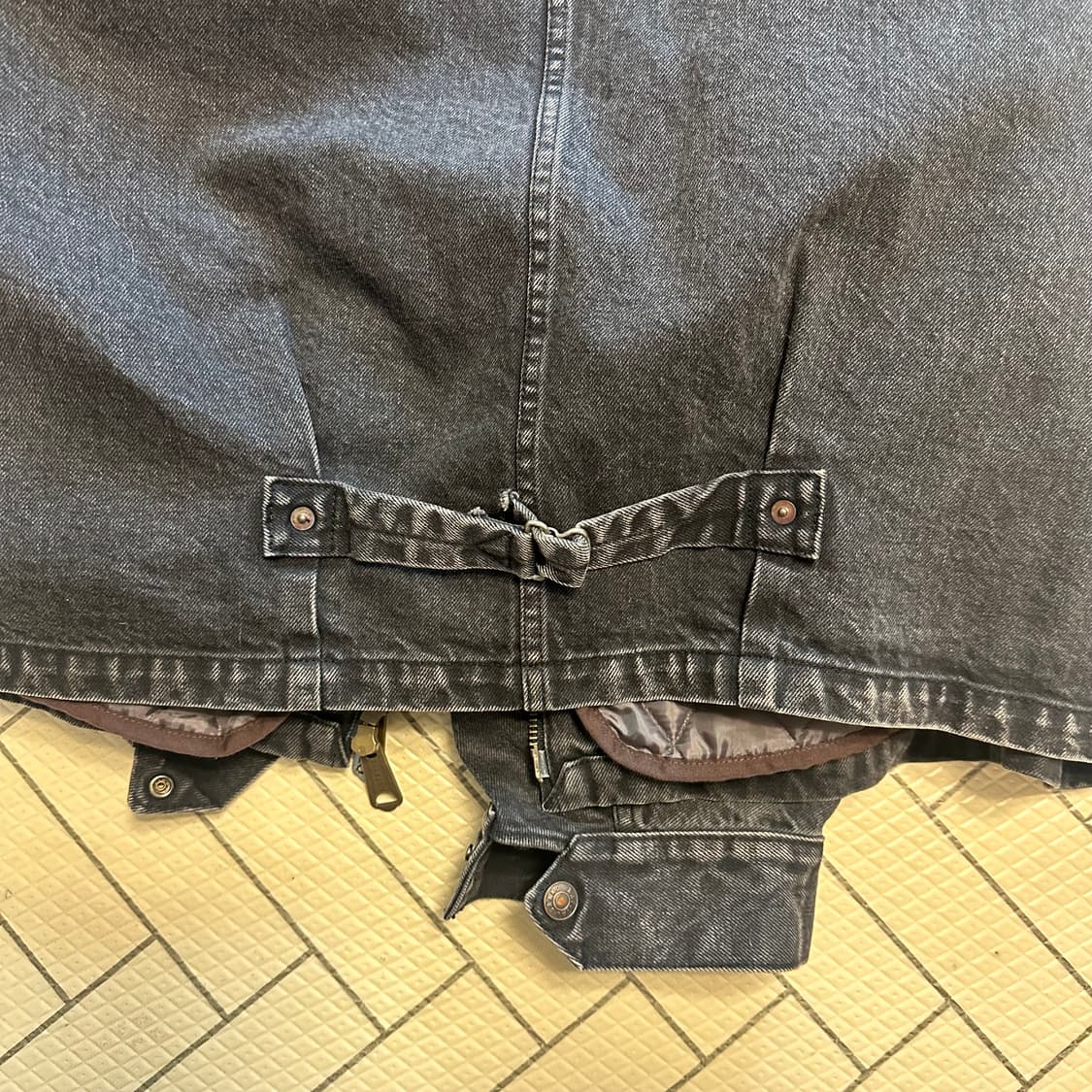 캐피탈 14온즈 블랙 X블랙 데님 티백 드리즐러 자켓 아니키 레인보위 상품이미지6