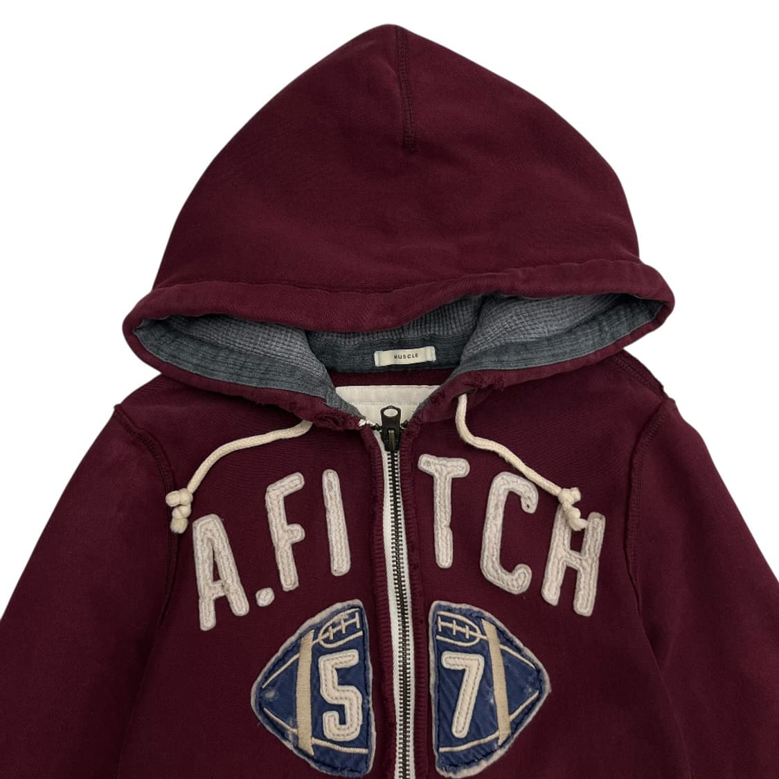 아베크롬비 럭비패치 딥버건디 후드집업 S 상품이미지4