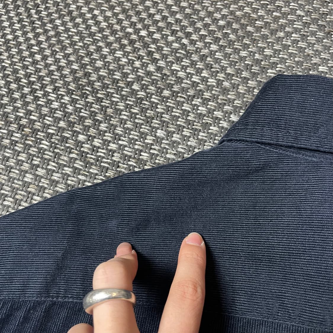 후아유 네이비 코듀로이 긴팔 셔츠 S 상품이미지7