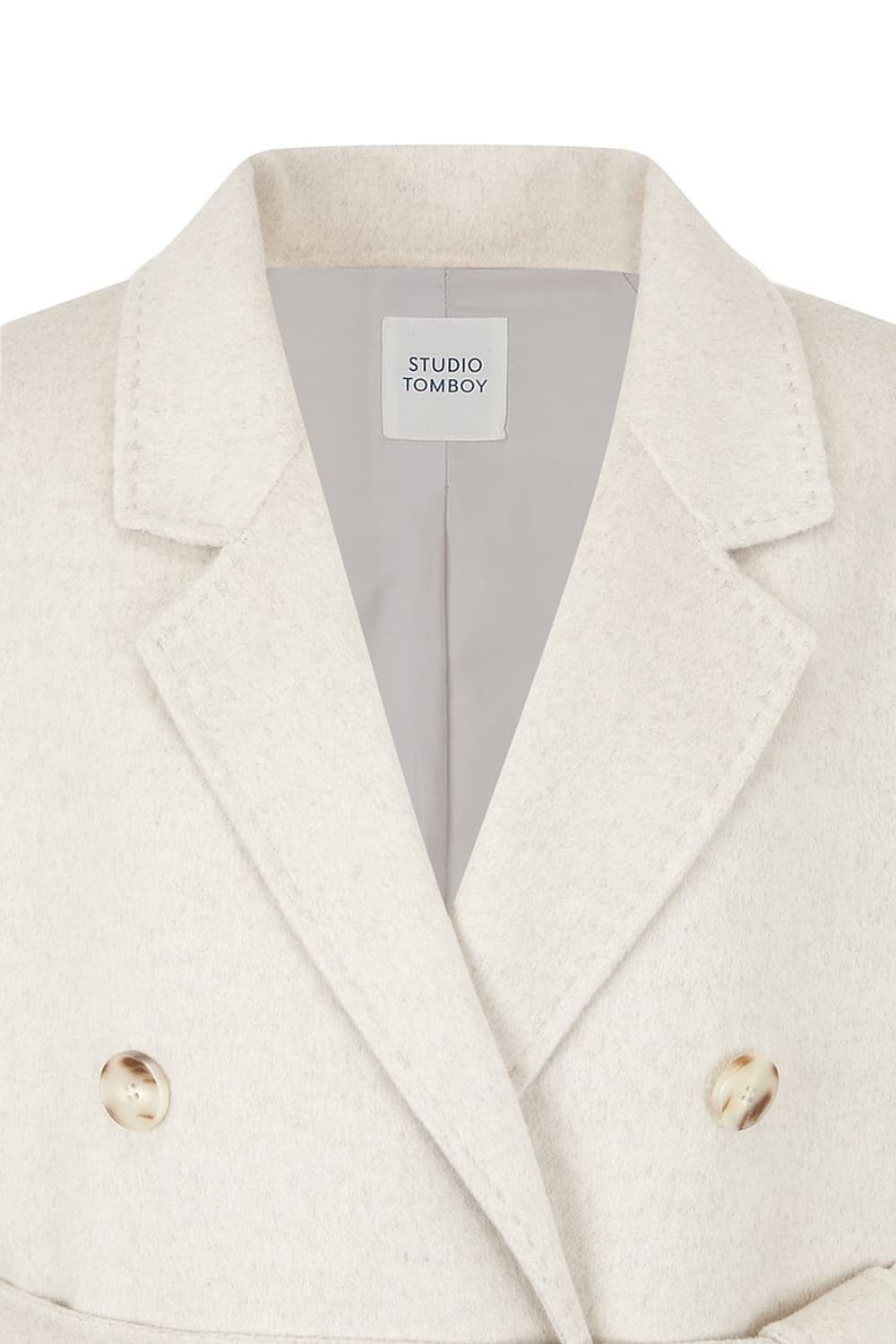 벨티드 스티치 더블 울코트 상품이미지5