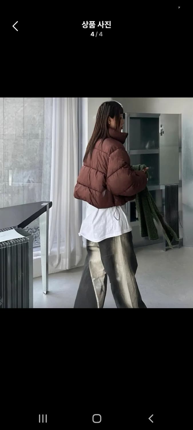 브릭 브라운 빅포켓 숏패딩 상품이미지4