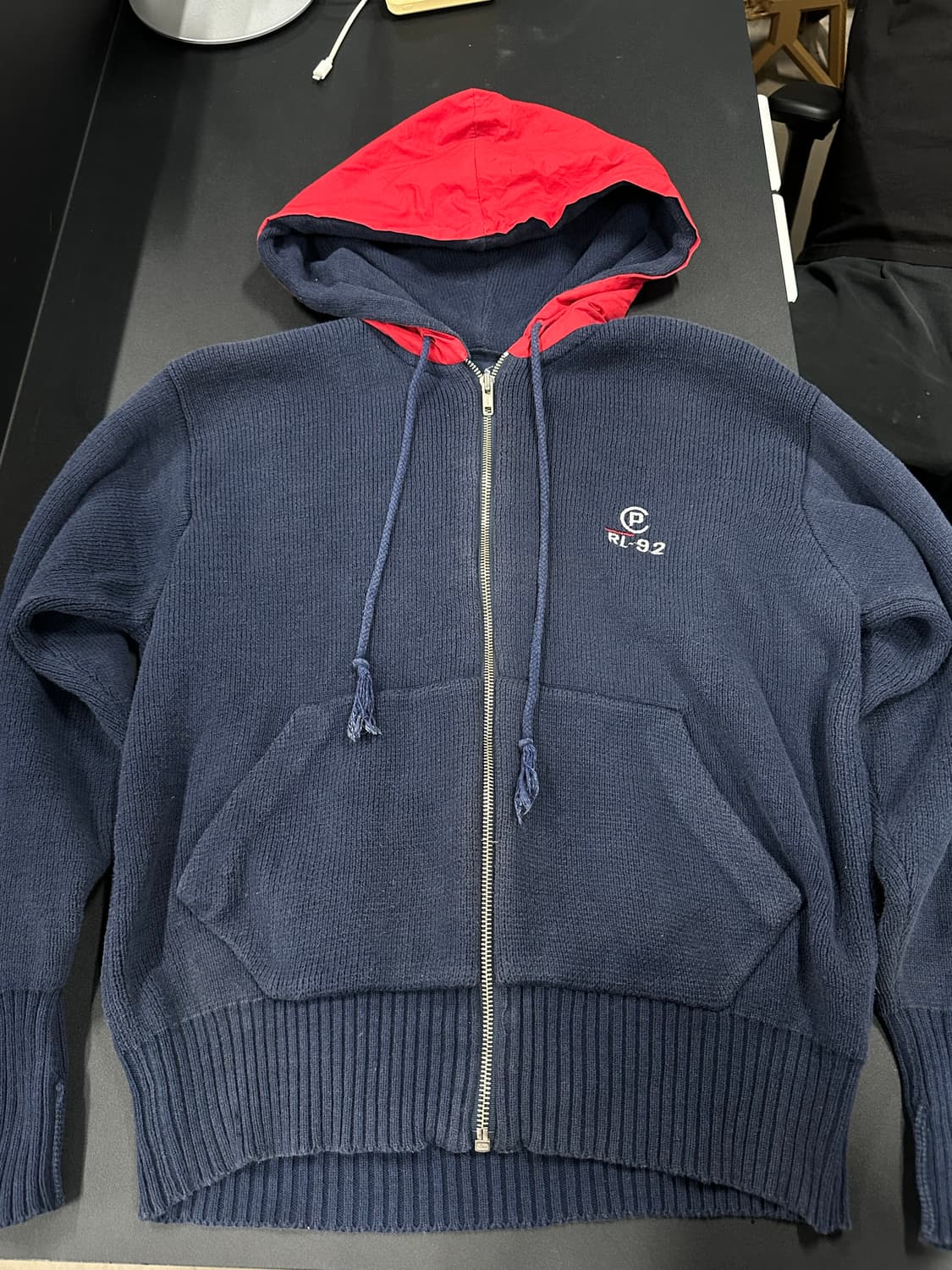 Polo 폴로 랄프로렌 90’s  RL-92 코튼 니트 후드집업 상품이미지5