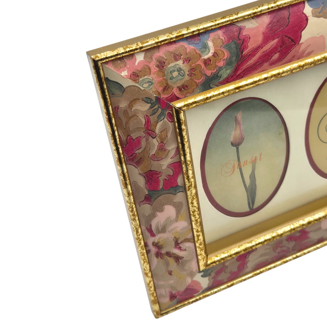 90s 키시마 핸드 플로랄 2구 우드 액자 상품이미지3