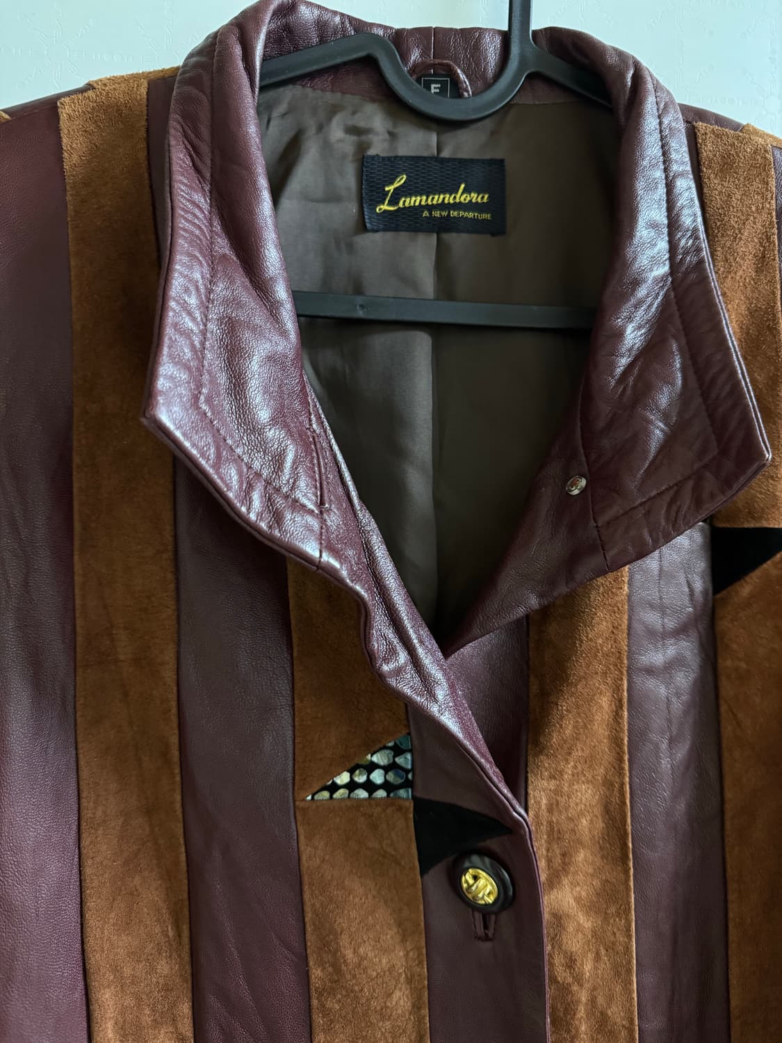 vtg long leather coat 상품이미지5