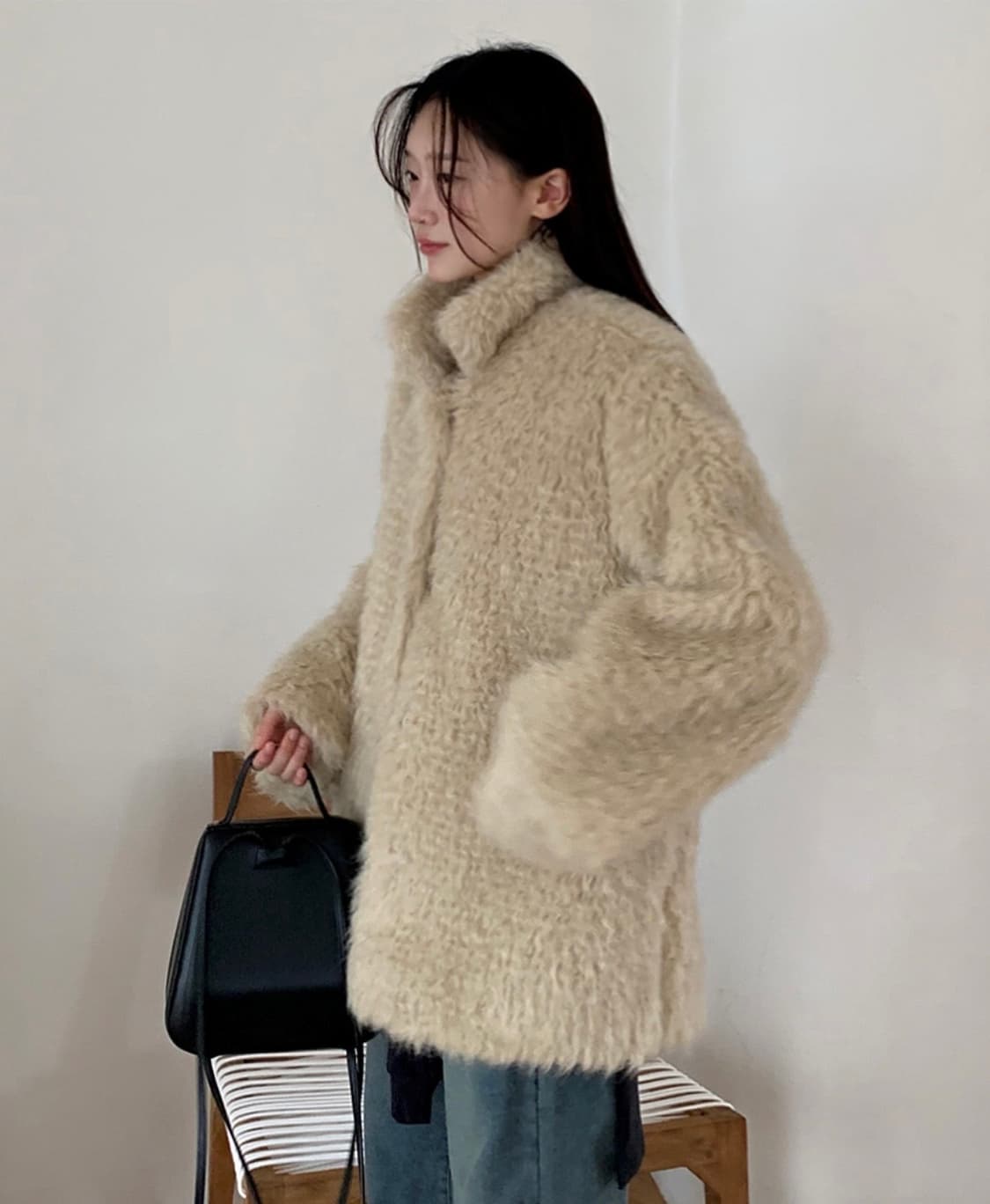 어리틀빗 스틸 퍼 자켓 (베이지) 상품이미지2