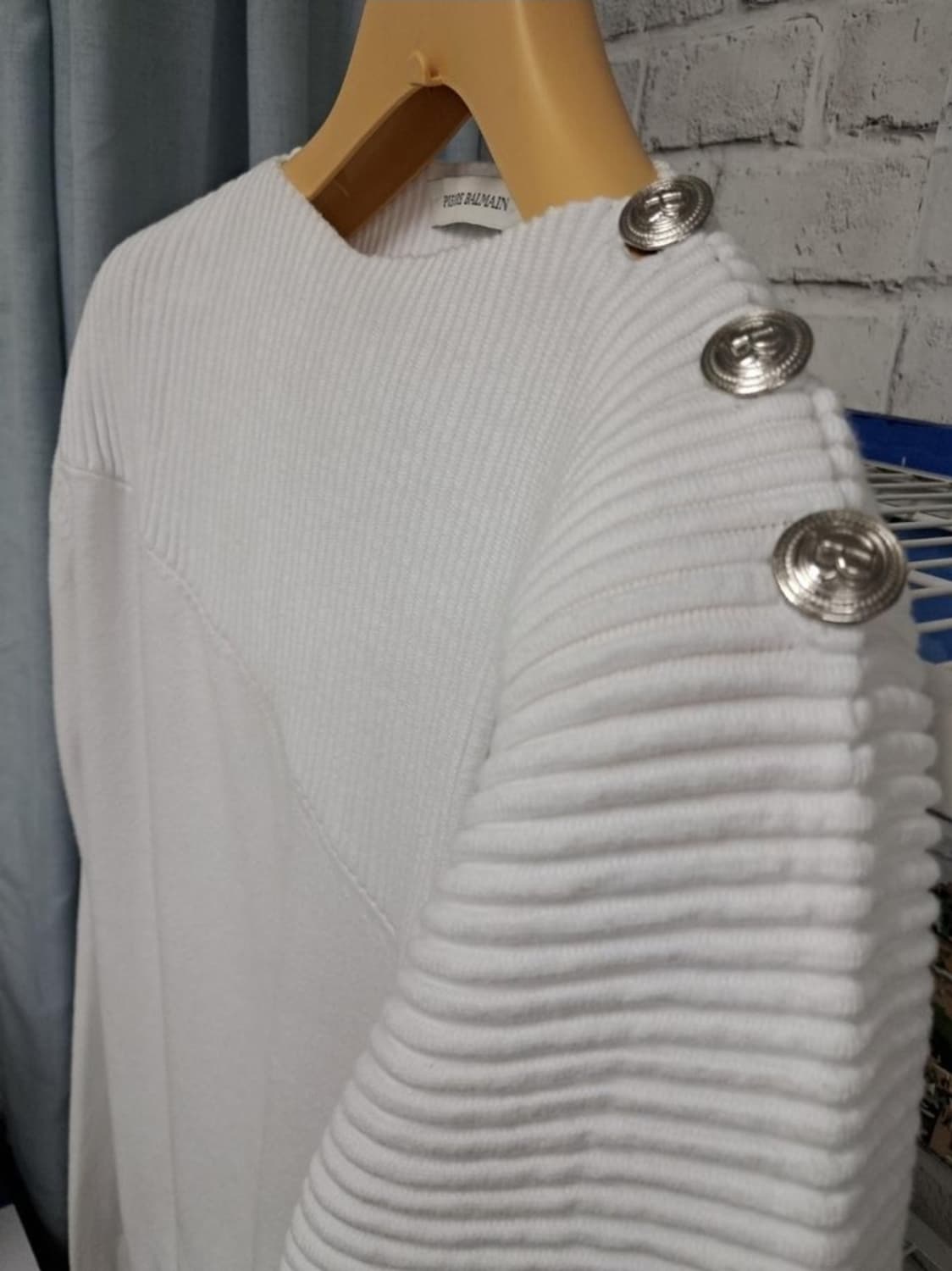 피에르발망 남성니트 95 어깨 단추 화이트 ME94 상품이미지4