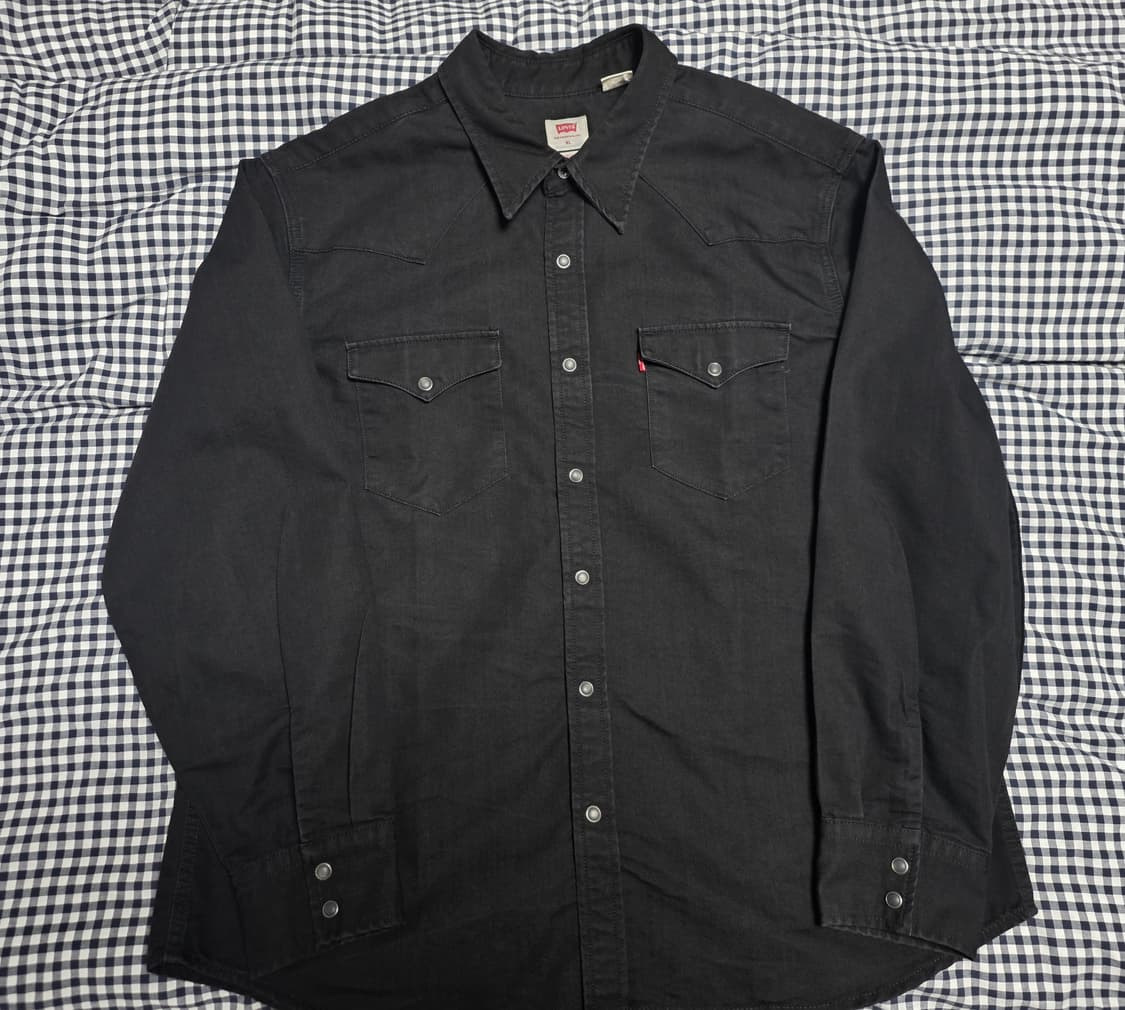 리바이스 웨스턴 셔츠 블랙 XL 상품이미지1