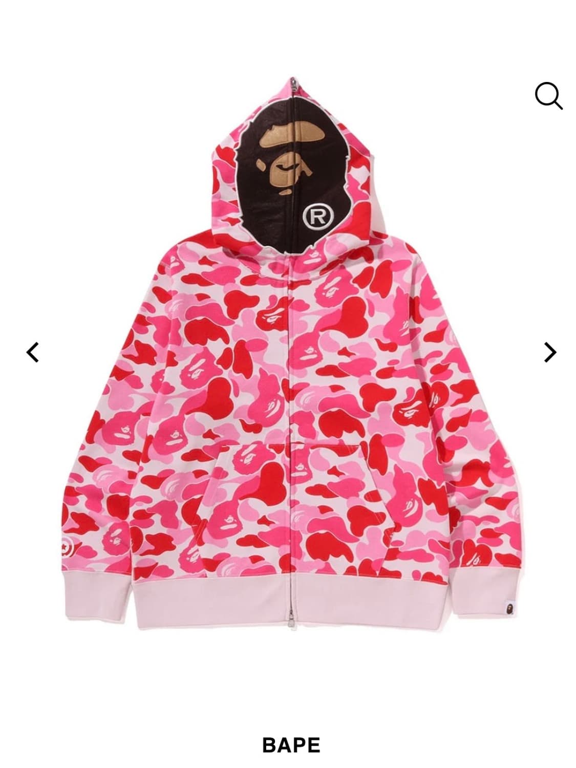 BAPE 베이프 ABC 카모 세컨드 에이프 풀 집 후드집업 핑크 상품이미지1