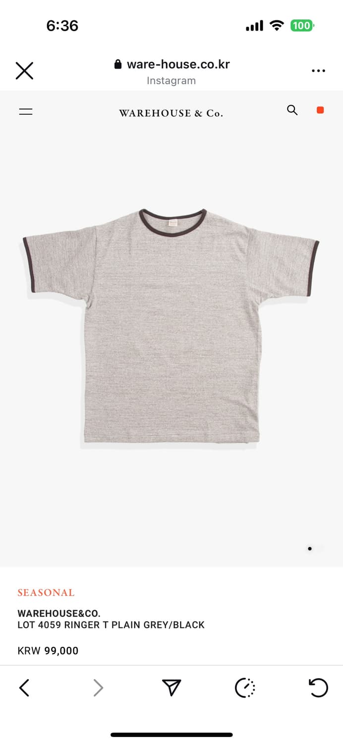 WAREHOUSE&CO. LOT 4059 링거  상품이미지1