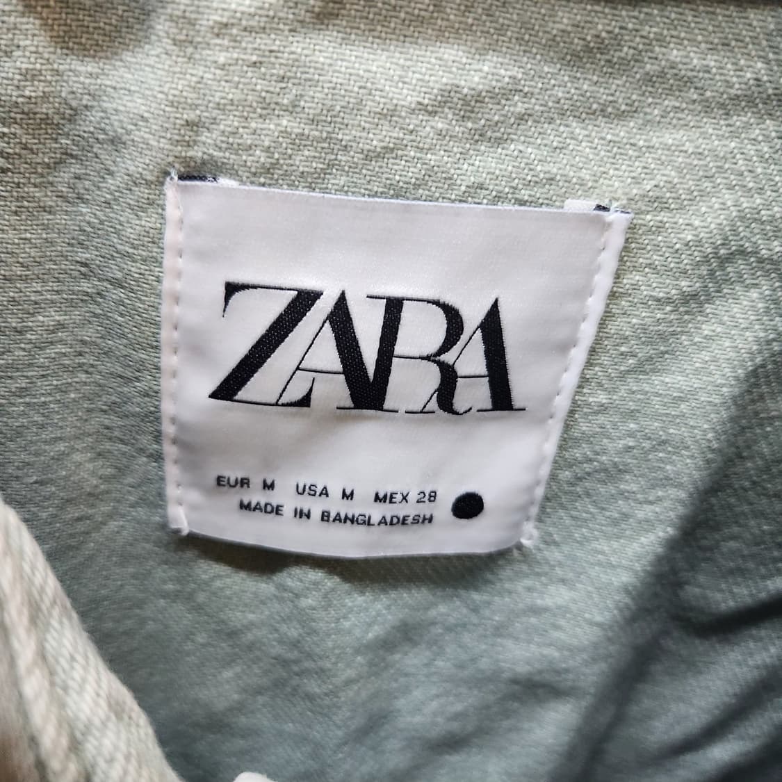 자라 워싱 데님 투포켓 오버핏 셔츠 자켓 M(XL) 남여공용 상품이미지5