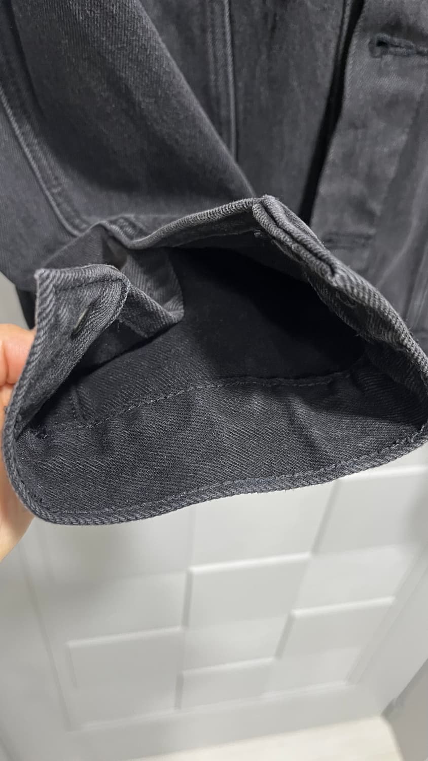 무신사스탠다드 릴렉스드 데님 트러커 자켓 L [워시드블랙] 상품이미지5