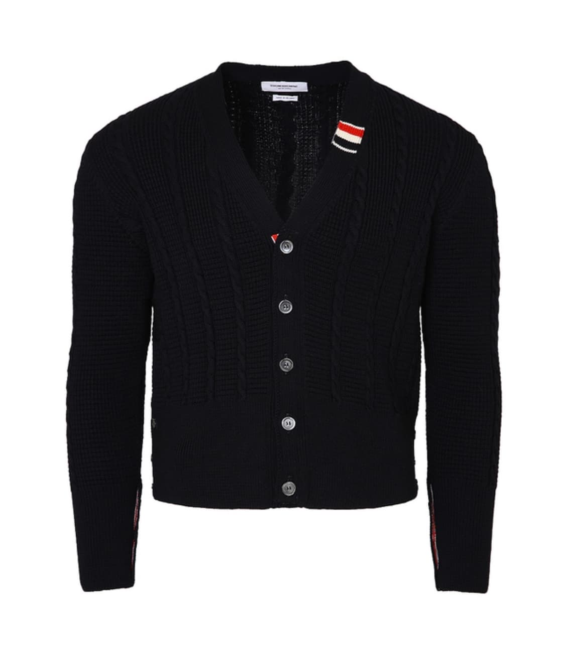 [새상품] 톰브라운 울 케이블 가디건 네이비 4 상품이미지1