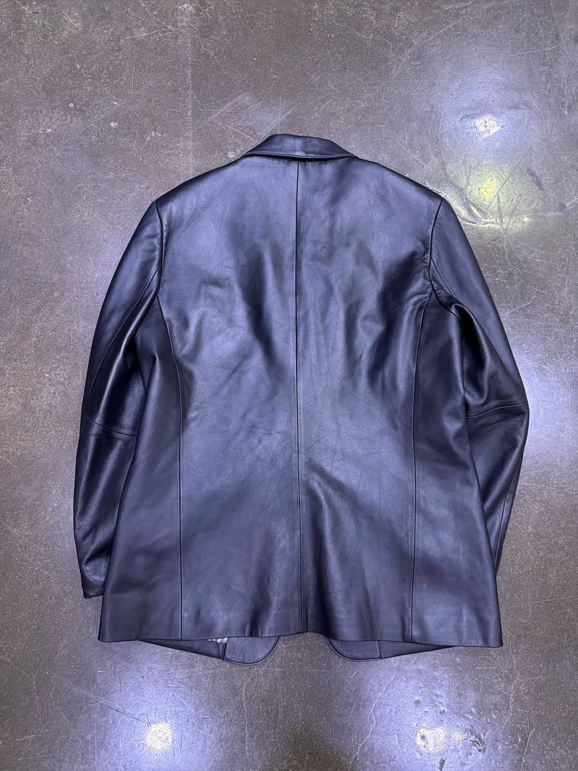 노블레스 심플 싱글 블레이저 양가죽 레더 자켓 L 상품이미지2