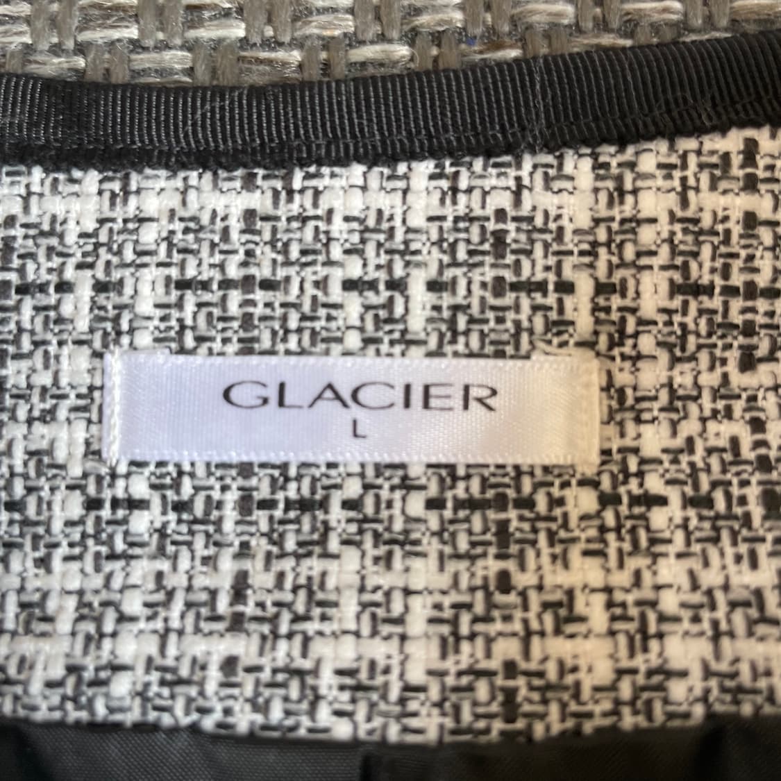 JPN 블랙화이트 트위드 자켓 L 상품이미지4