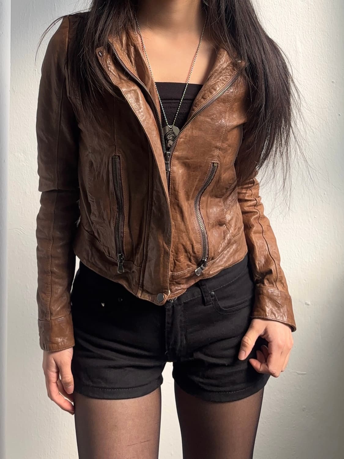 Vintage Brown Leather Jacket  상품이미지4