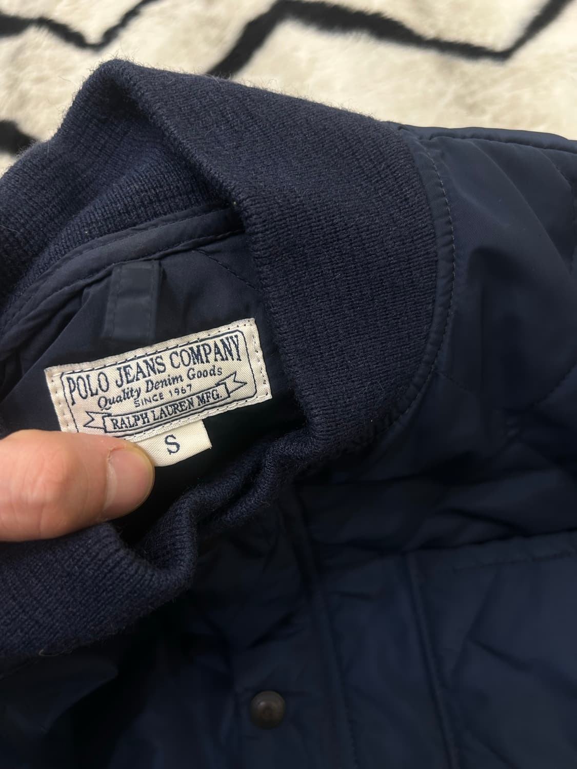 [S]폴로진스 오버핏 퀄팅 블루종 자켓/네이비 상품이미지5