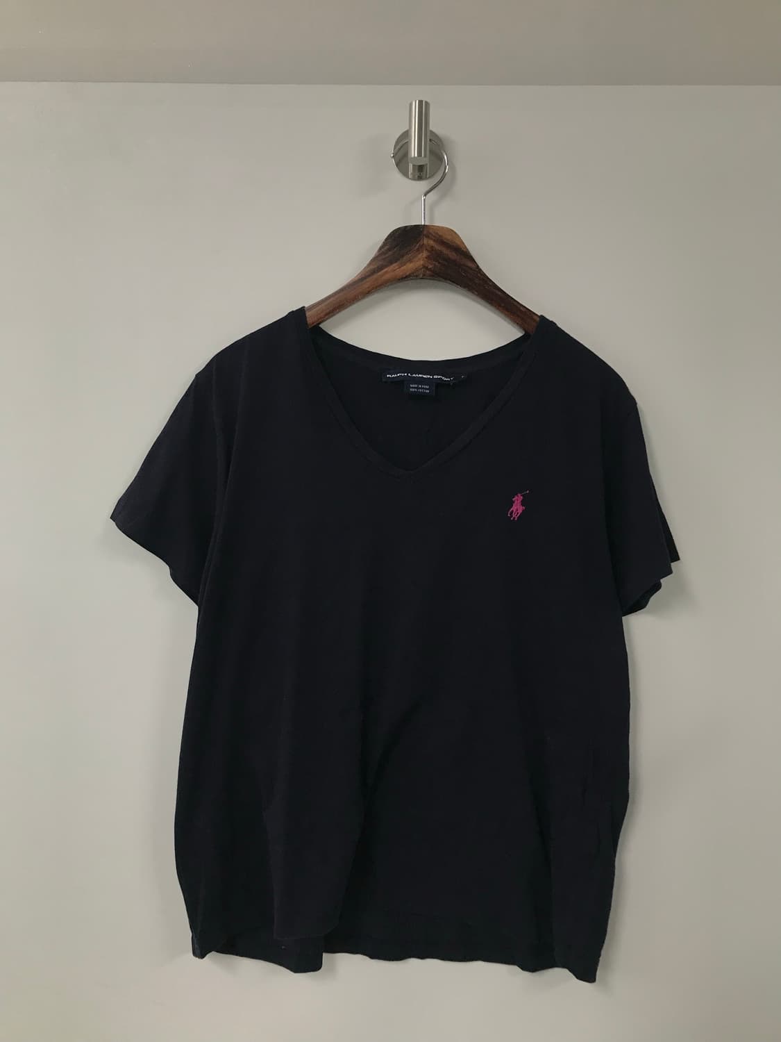 폴로 랄프로렌 자수로고 네이비 브이넥 반팔 티셔츠 상품이미지2