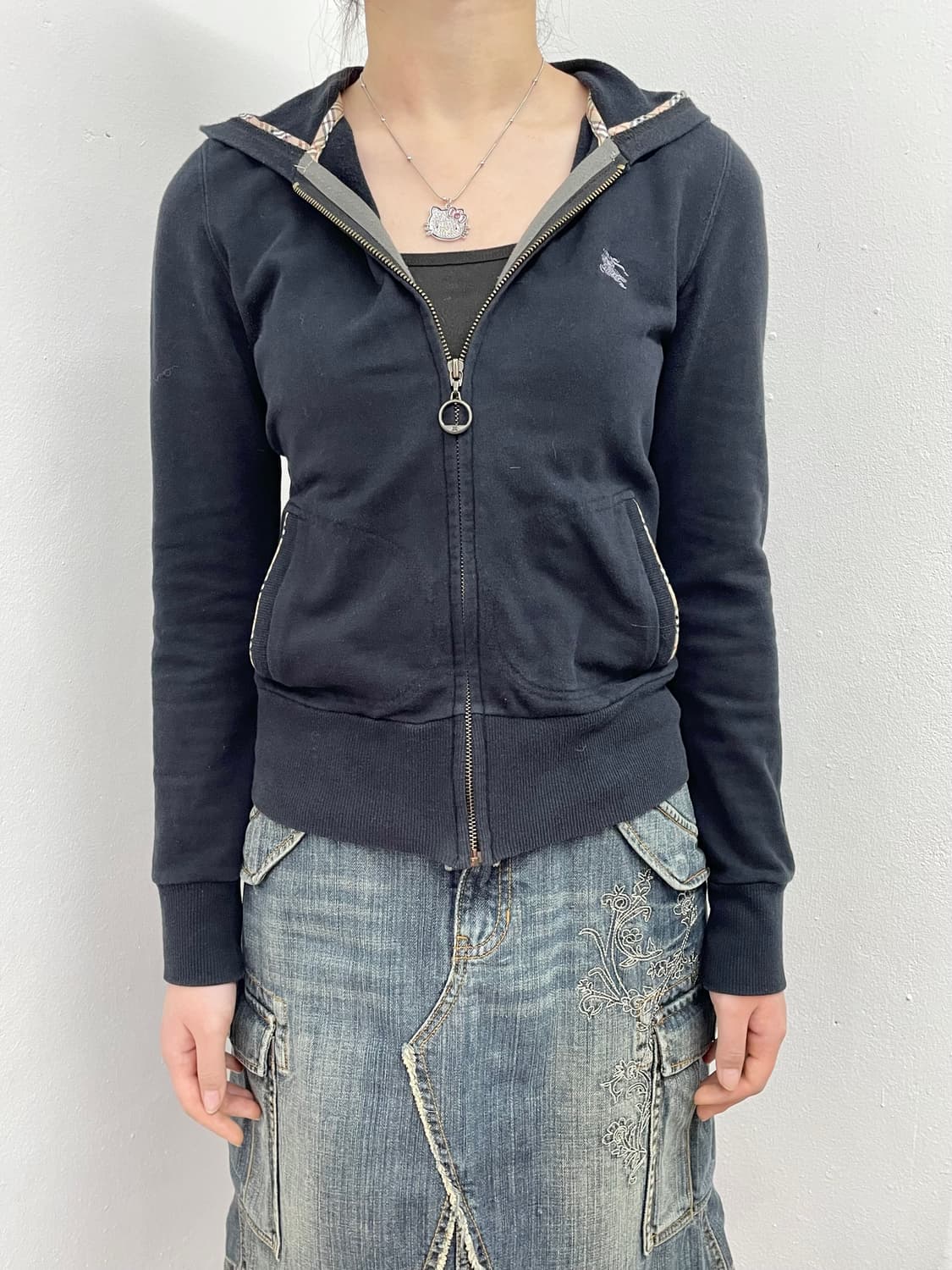 버버리 블루라벨 로고 후드집업  상품이미지4