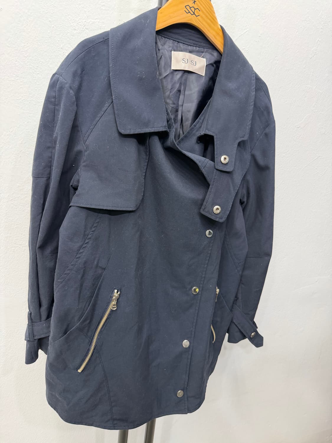 정품) SJ SJ 한섬 블랙 트렌치 자켓 82 상품이미지2