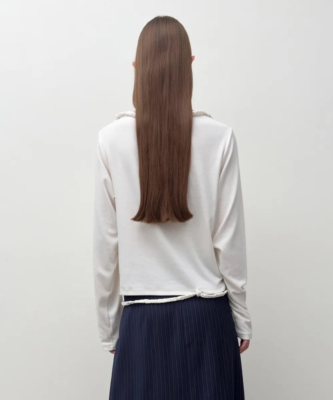 다이애그널 스트링 탑 아이보리 상품이미지2