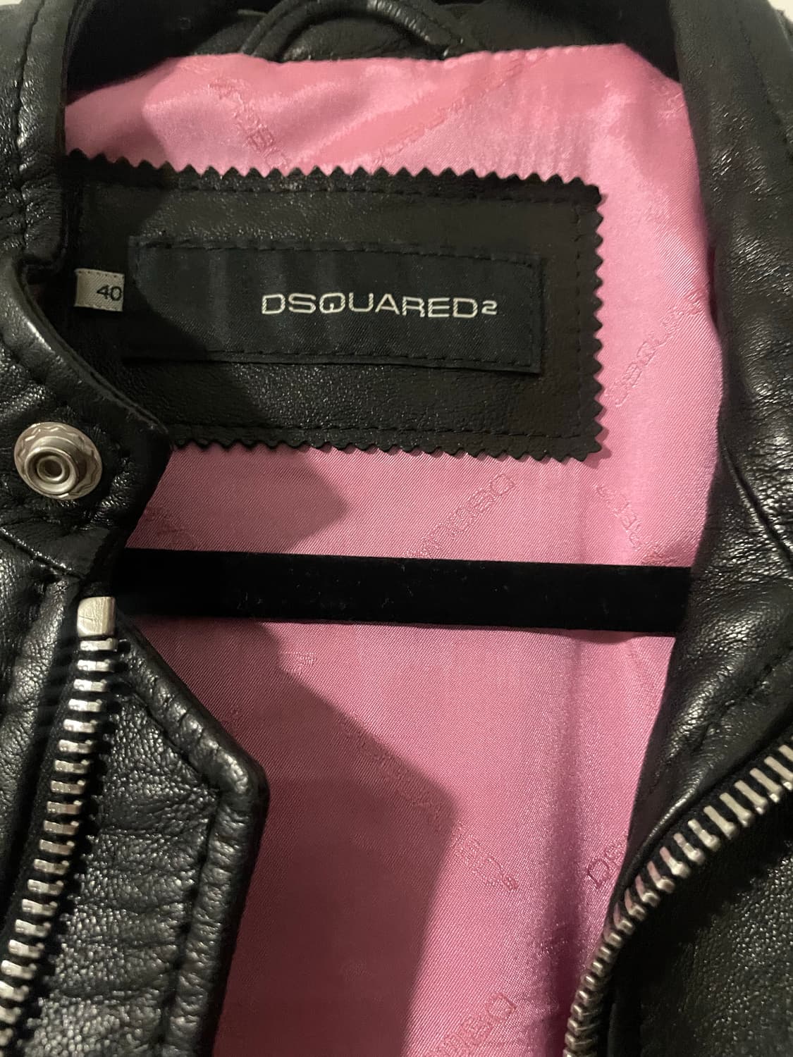 디스퀘어드2 블랙 백 레이스업 램스킨 레더 바이커 자켓 상품이미지3