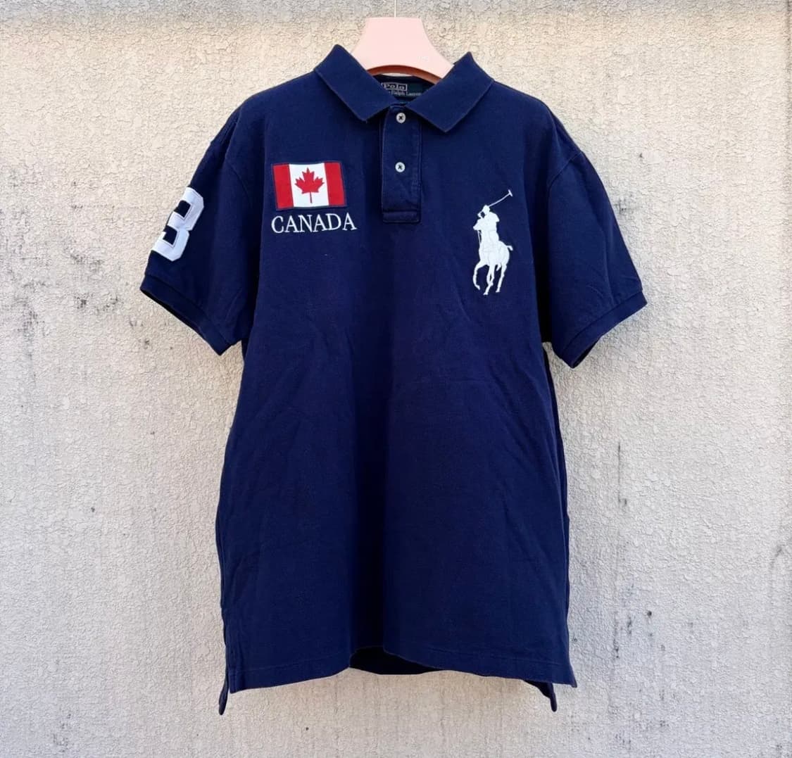 (급처)폴로 랄프로렌 캐나다 X 화이트 빅포니 PK카라 반팔 티셔츠 상품이미지1
