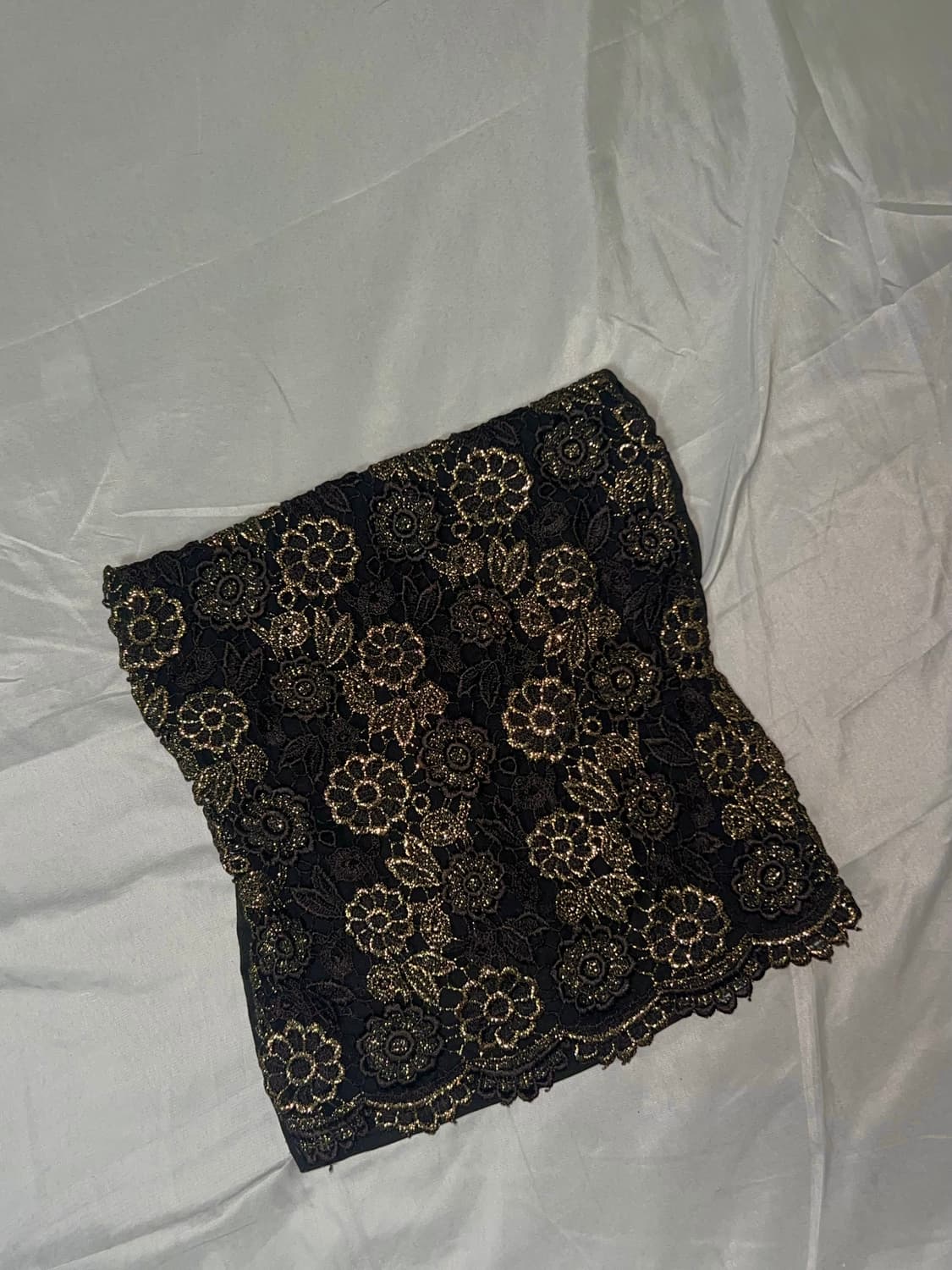 ✨vintage black gold fur lace top✨ 상품이미지1