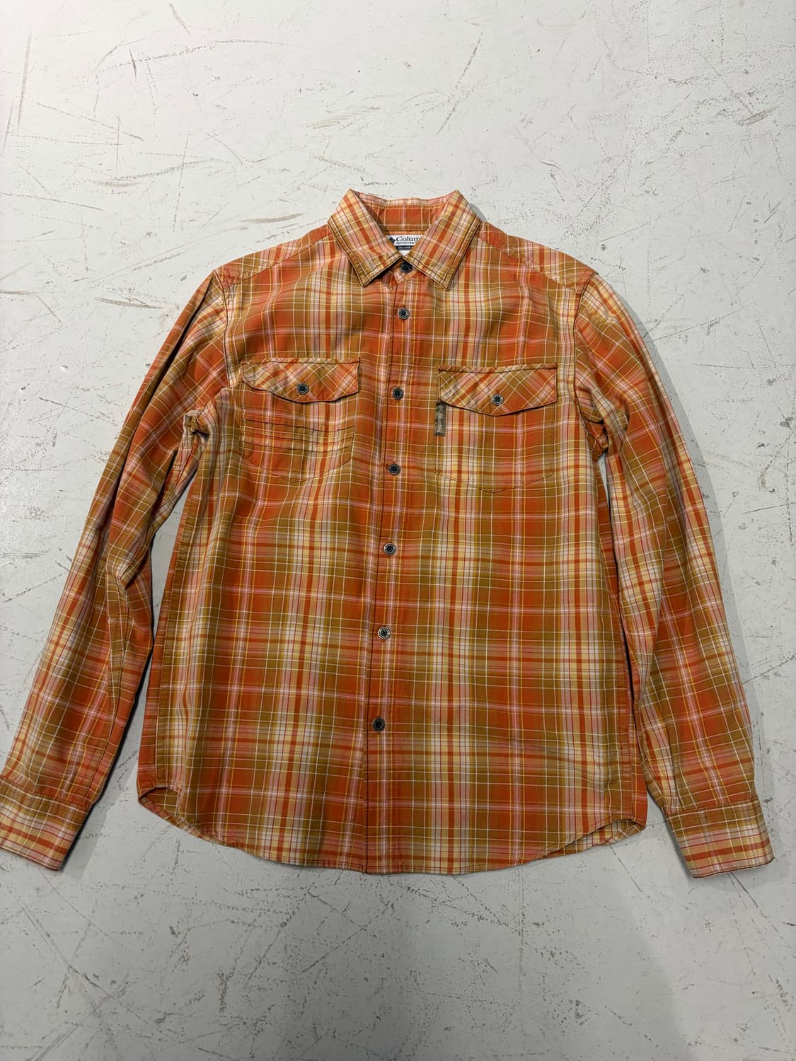 Columbia 오렌지 체크 투포켓 셔츠 상품이미지3