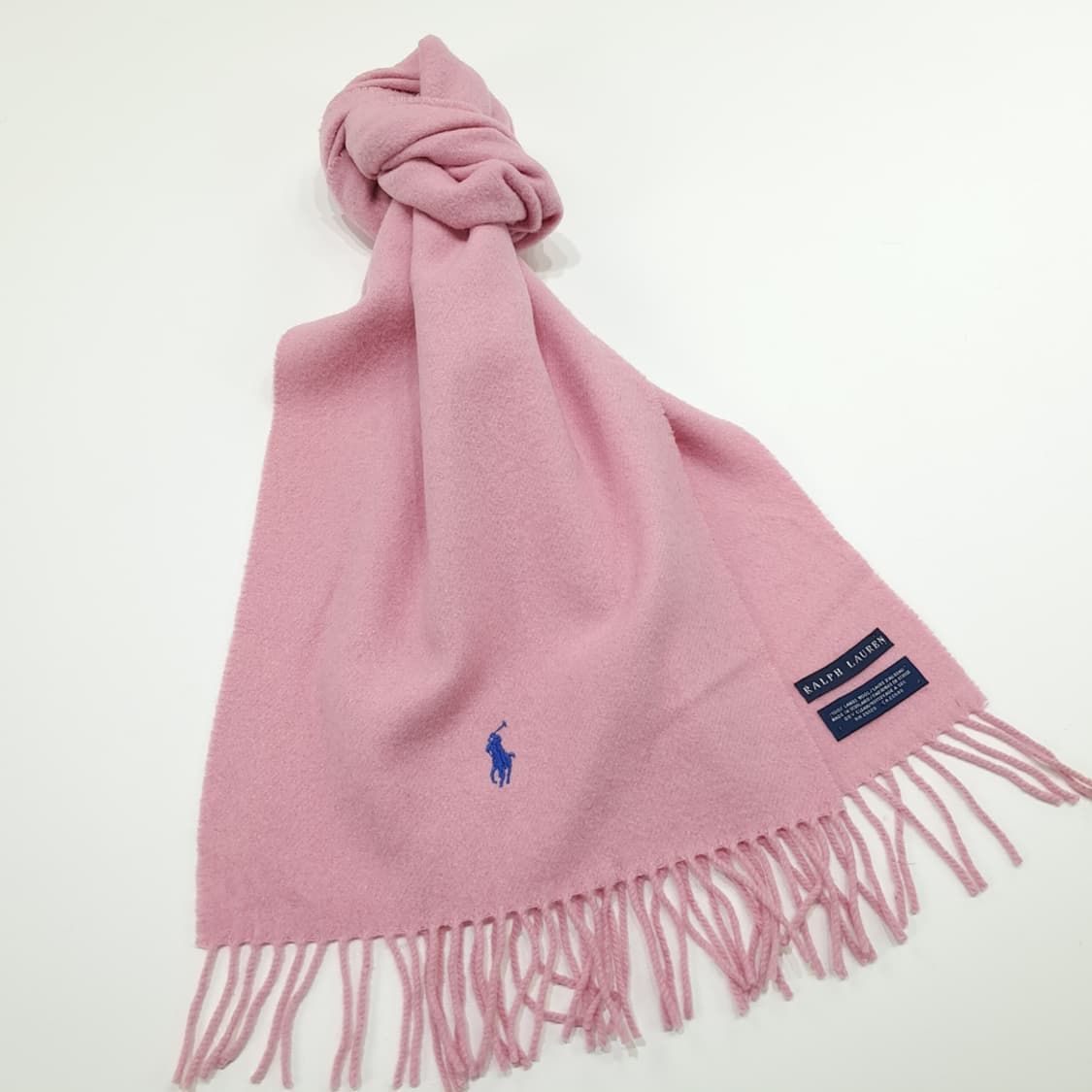 MX211 폴로 랄프로렌 연핑크 램스울 목도리 머플러 상품이미지2