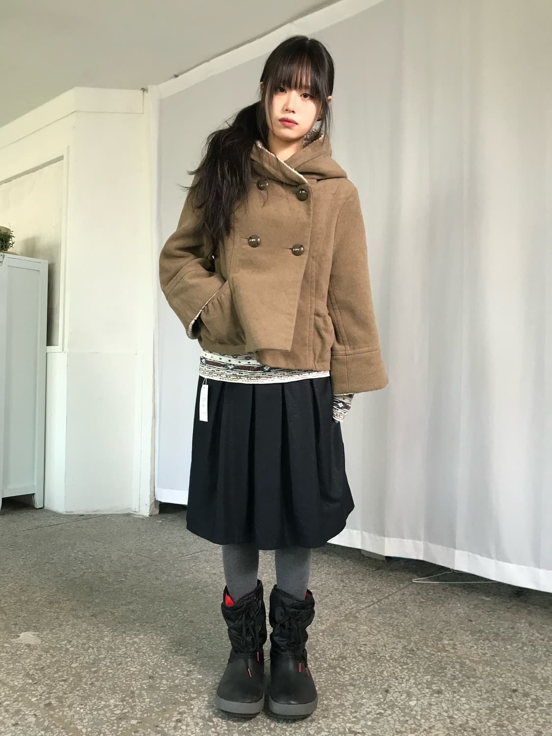 헤이즐 후드 숏 코트 상품이미지3