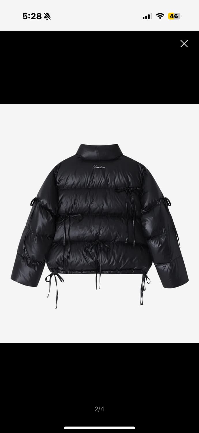 새상품) 크랭크 리본 덕다운패딩 글로시 상품이미지2