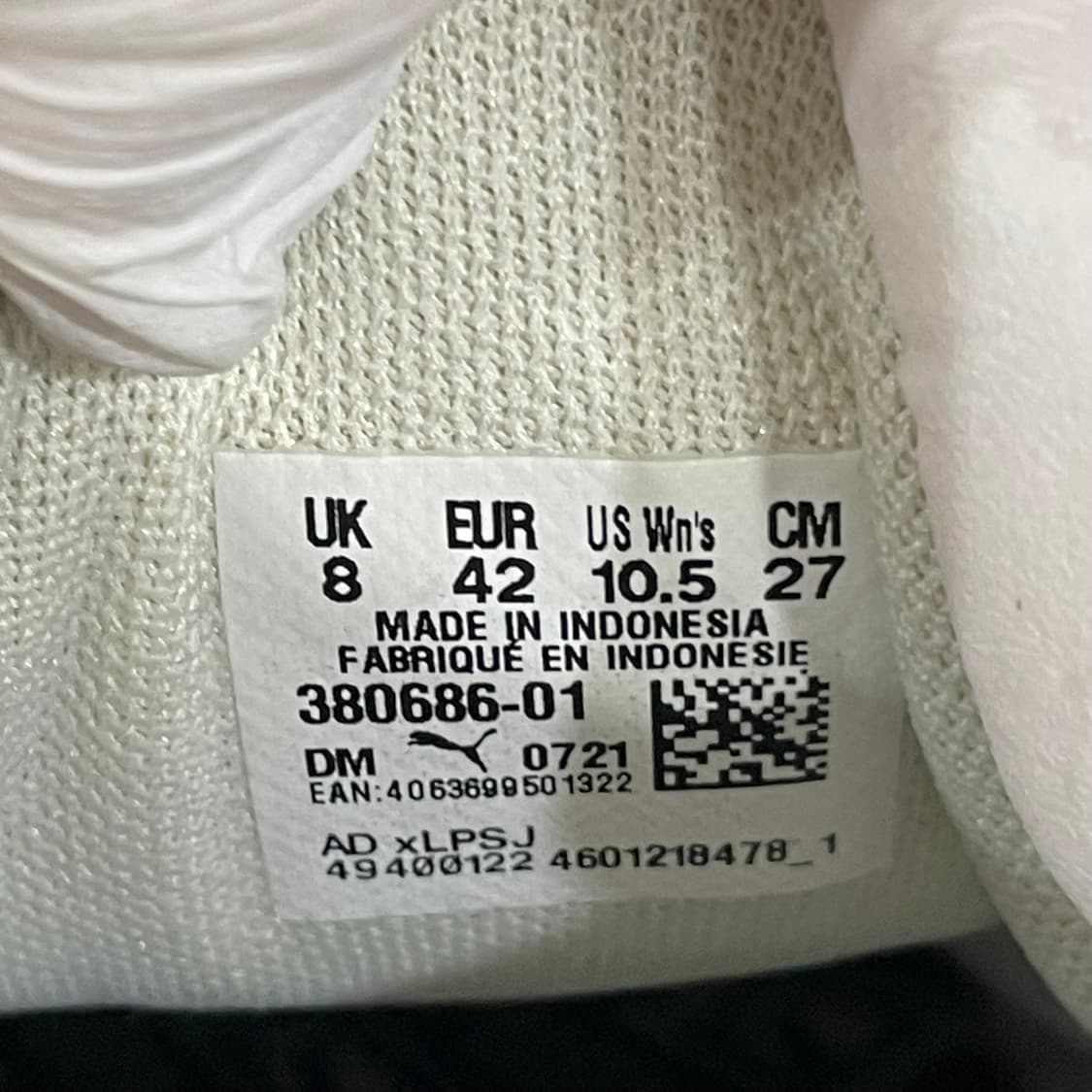 657) 푸마 스웨이드 마유 마쉬멜로우 화이트 270mm 상품이미지8