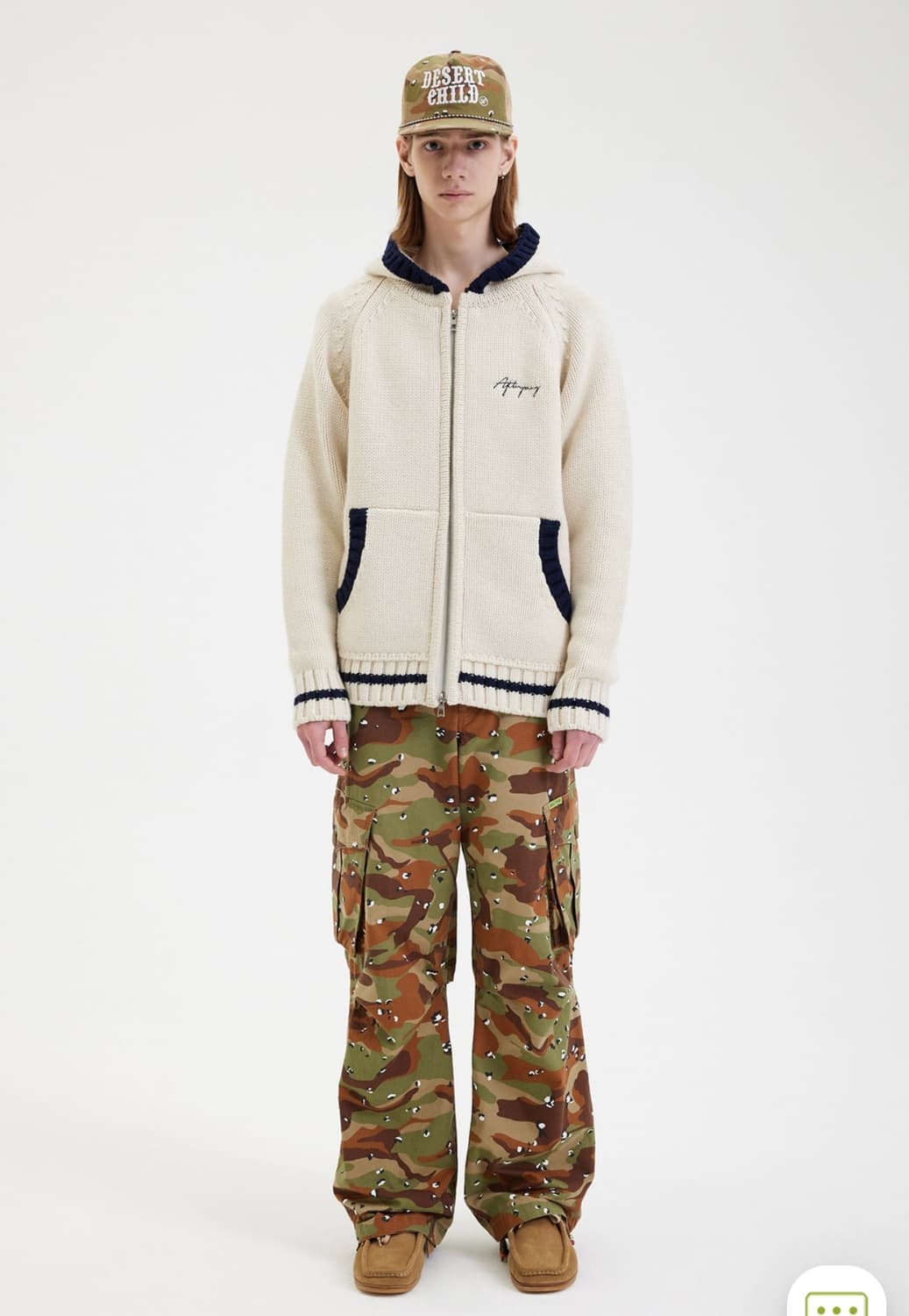 애프터프레이 코위찬 집업 니트 후디 아이보리 s 상품이미지1