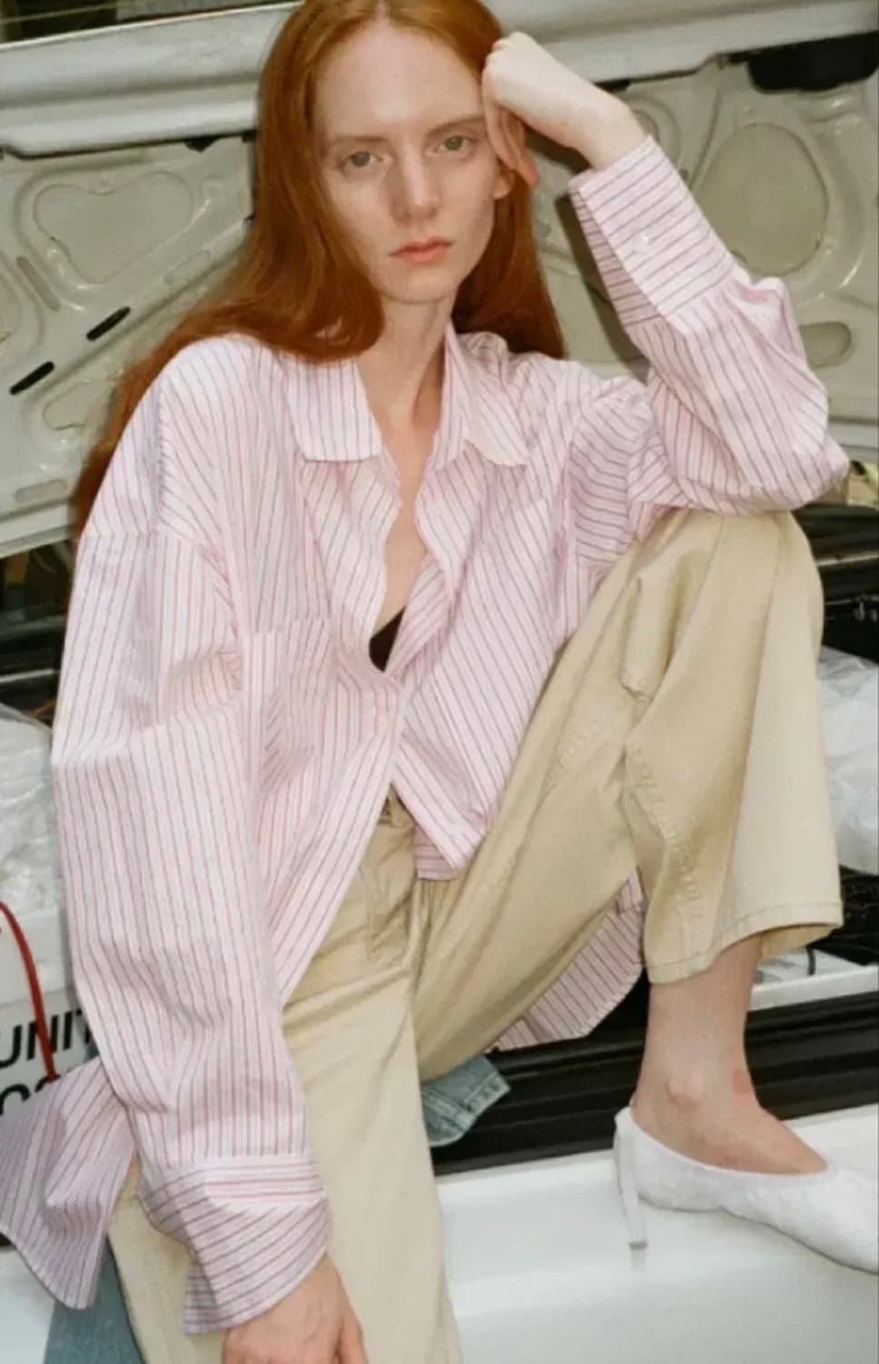 리본빛 Dete Stripe Shirt 상품이미지1