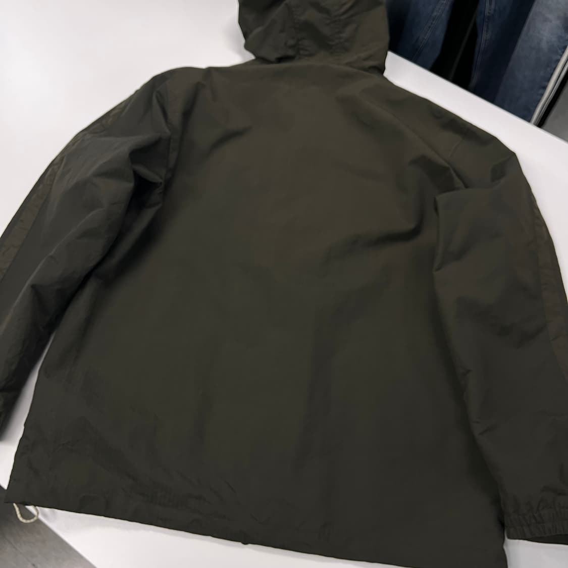 [M] 90s 올드 스투시 2WAY 나일론 후드 자켓 점퍼 바람막이 카키 상품이미지2