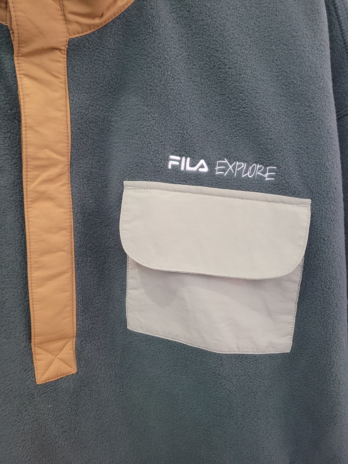 휠라 FILA Explore 플리스 풀오버 그린 루즈핏 L사이즈 상품이미지4