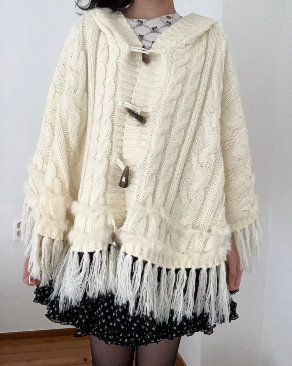 아이보리 퍼 망토 상품이미지2