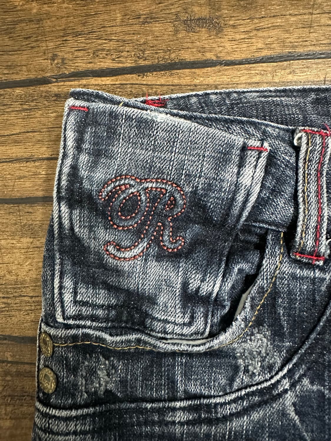 오리린 진스 ORIRIN JEANS Y2K 윙자수 크롭데님 팬츠 일본팬츠 상품이미지9