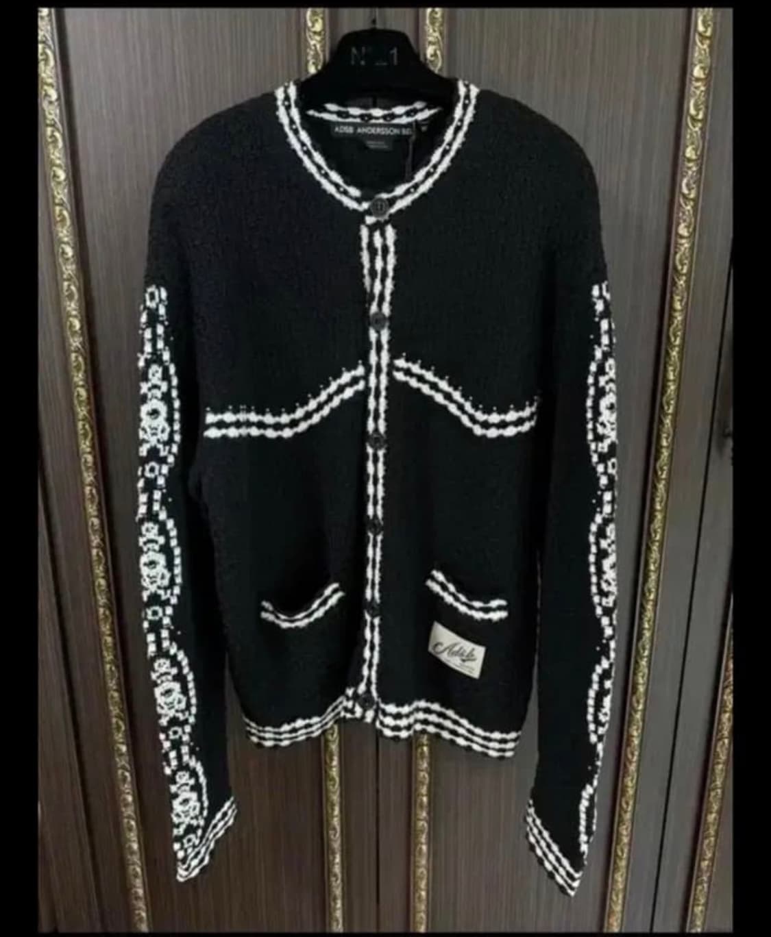 앤더슨벨 판타지아 라운드 넥 가디건 블랙 S 상품이미지1