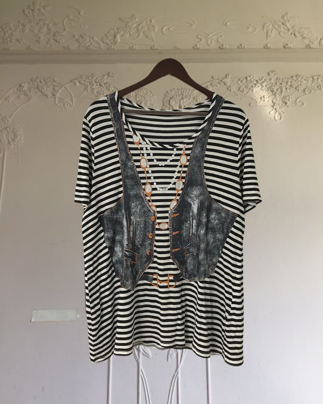 vintage stripe printing top 상품이미지6