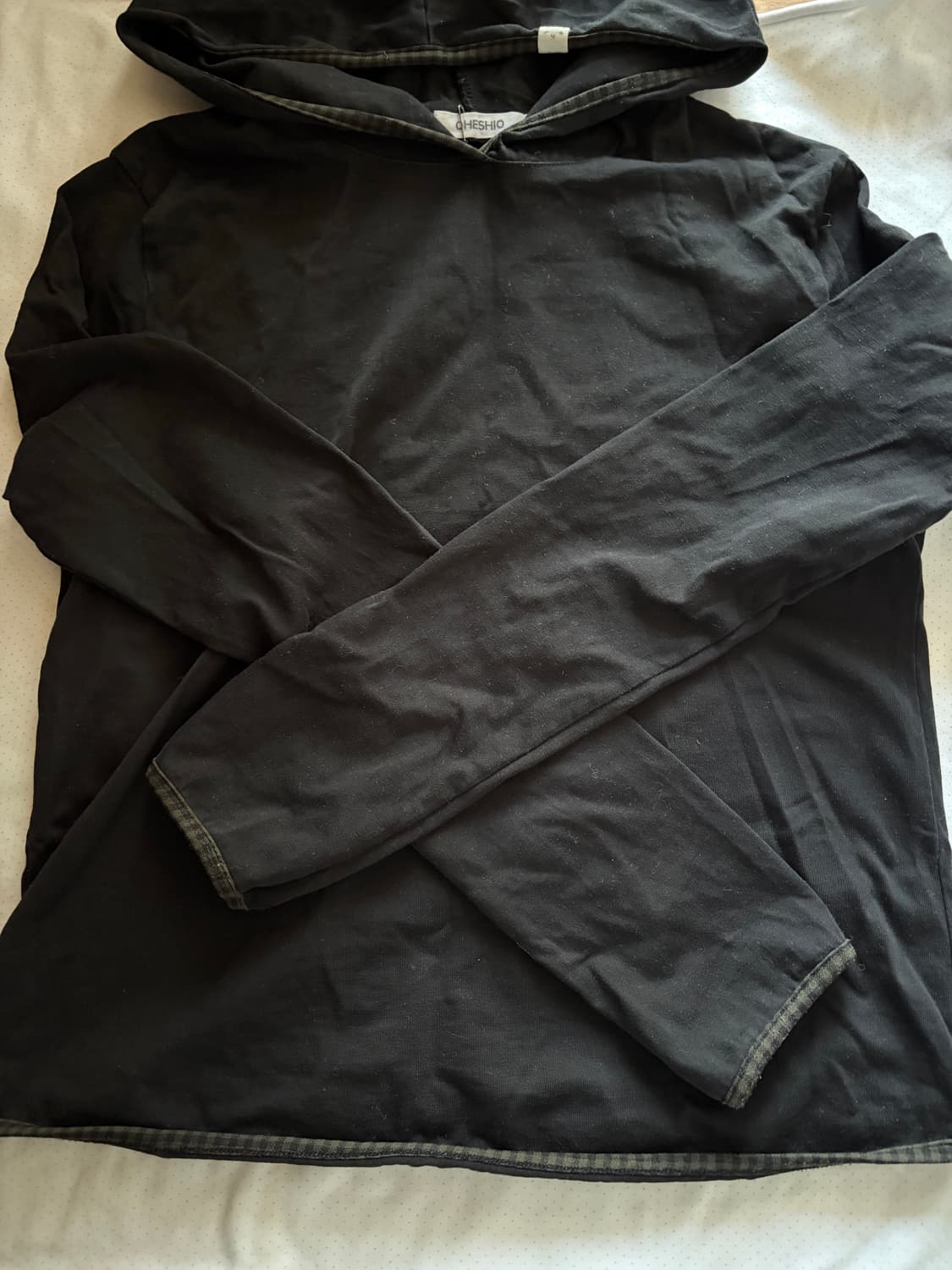 오헤시오 롱 후디 티셔츠 블랙 상품이미지2