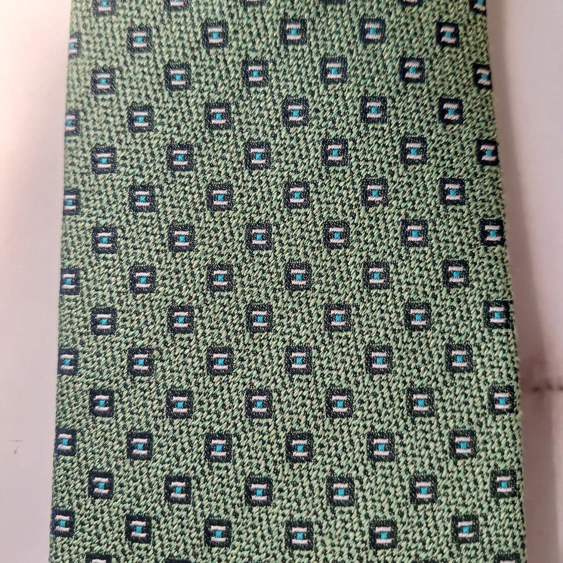 DAKS 닥스 실크 그린 패턴 넥타이 8cm S~A+등급 E815
 상품이미지5