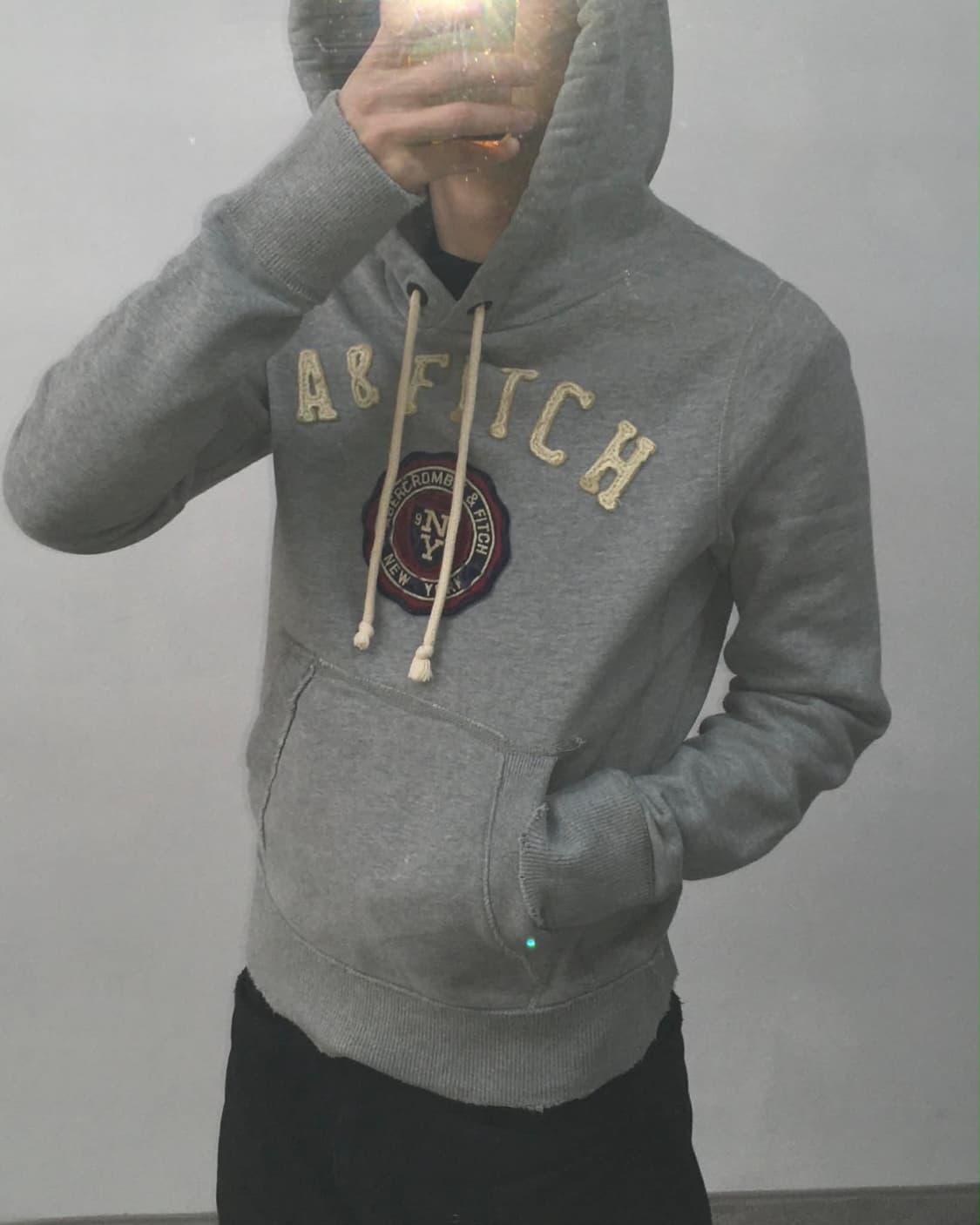 [S] 아베크롬비 Y2k 올드스쿨 그레이 후드티 스웻 셔츠 상품이미지2