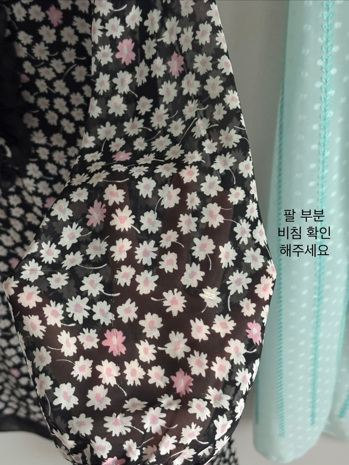 블랙 플라워 블라우스 상품이미지4