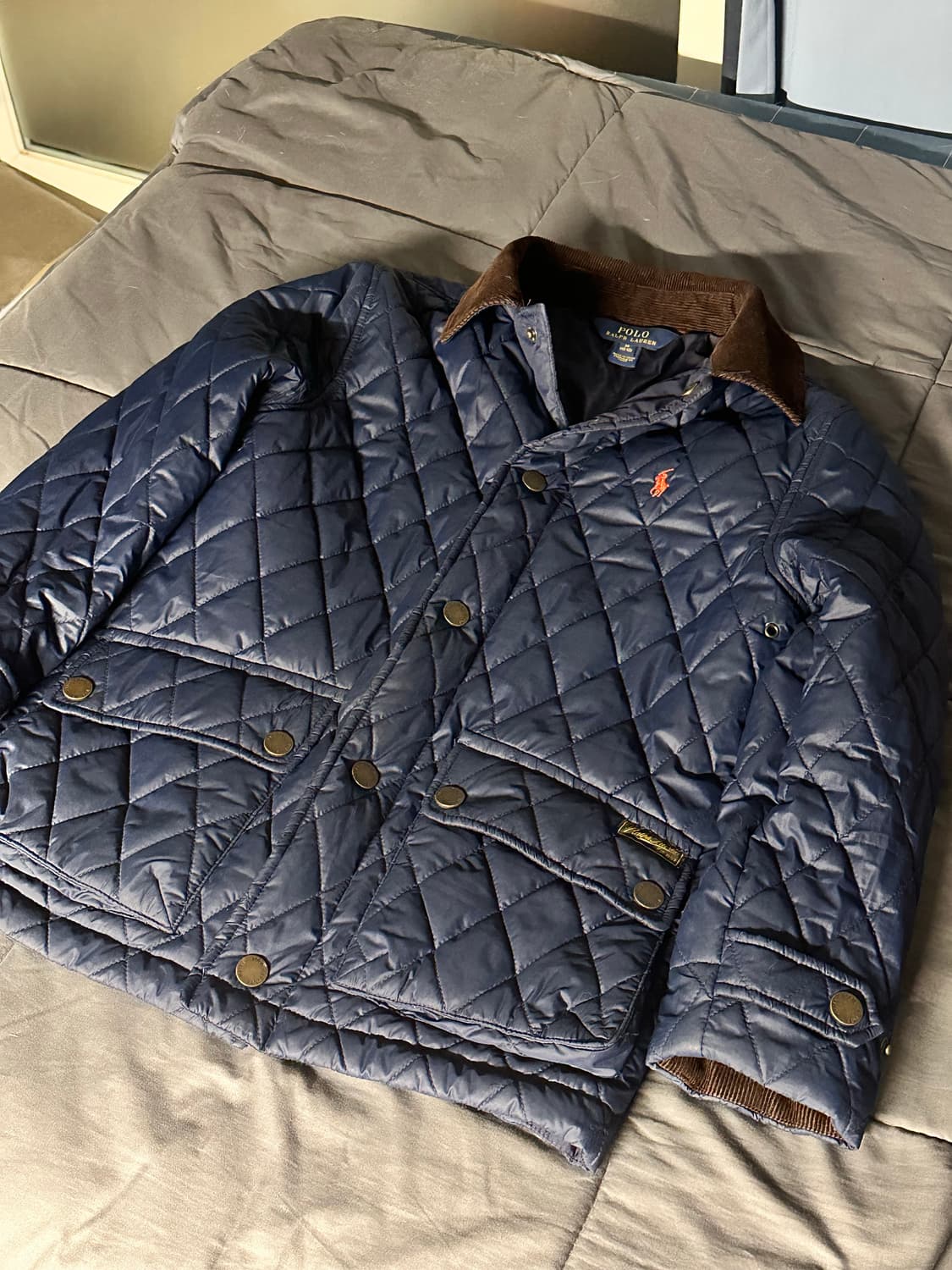 폴로 랄프로렌 누빔 깔깔이 퀄팅자켓 네이비 상품이미지1