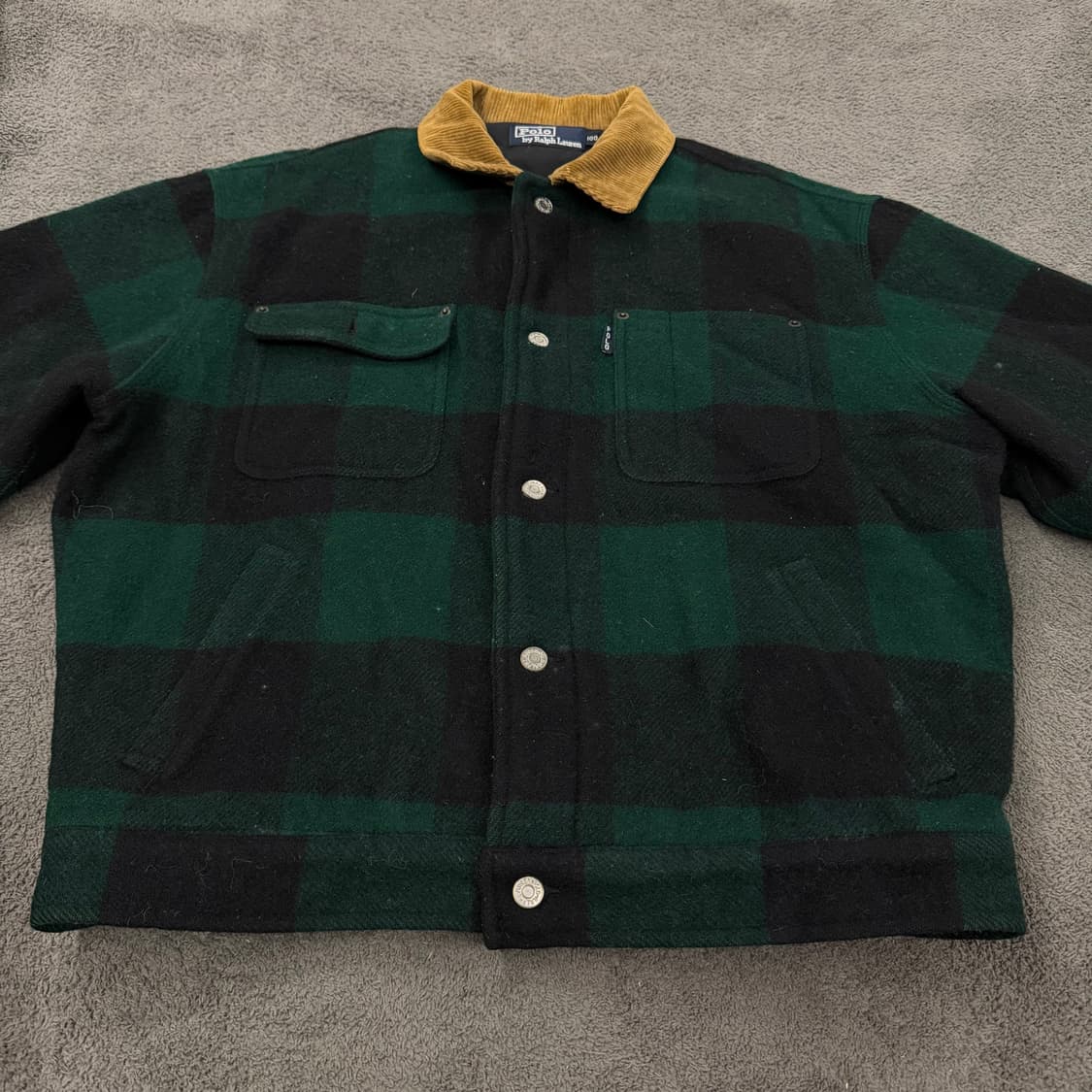 [ 정품/L ] 폴로랄프로렌 USA 그린 체크 코듀로이 울 자켓 상품이미지2