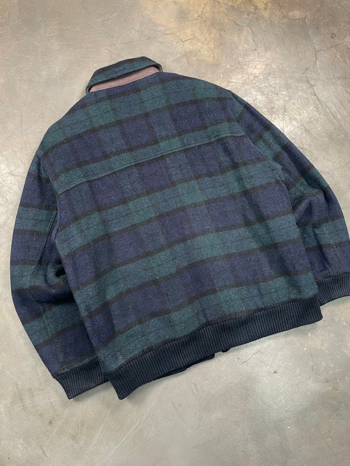 골든베어 울 체크 블루종 자켓 상품이미지5