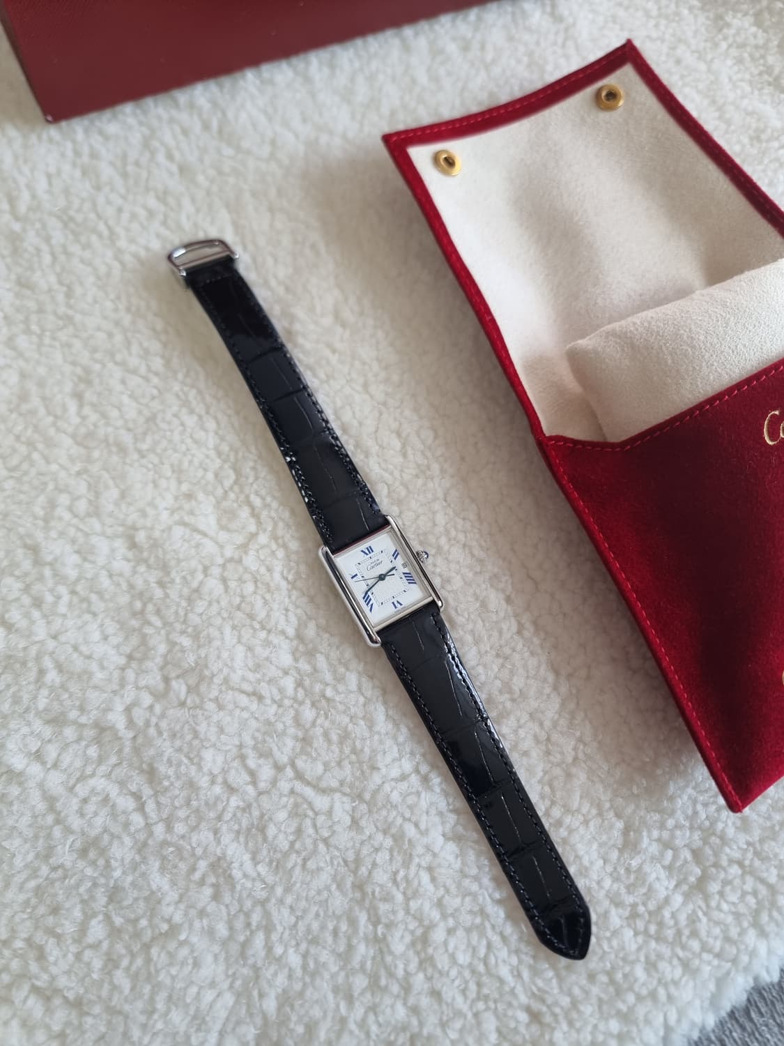 까르띠에 빈티지 탱크머스트 XL 짝수로만 다이얼 디버클 시계 (남녀 공용 상품이미지5