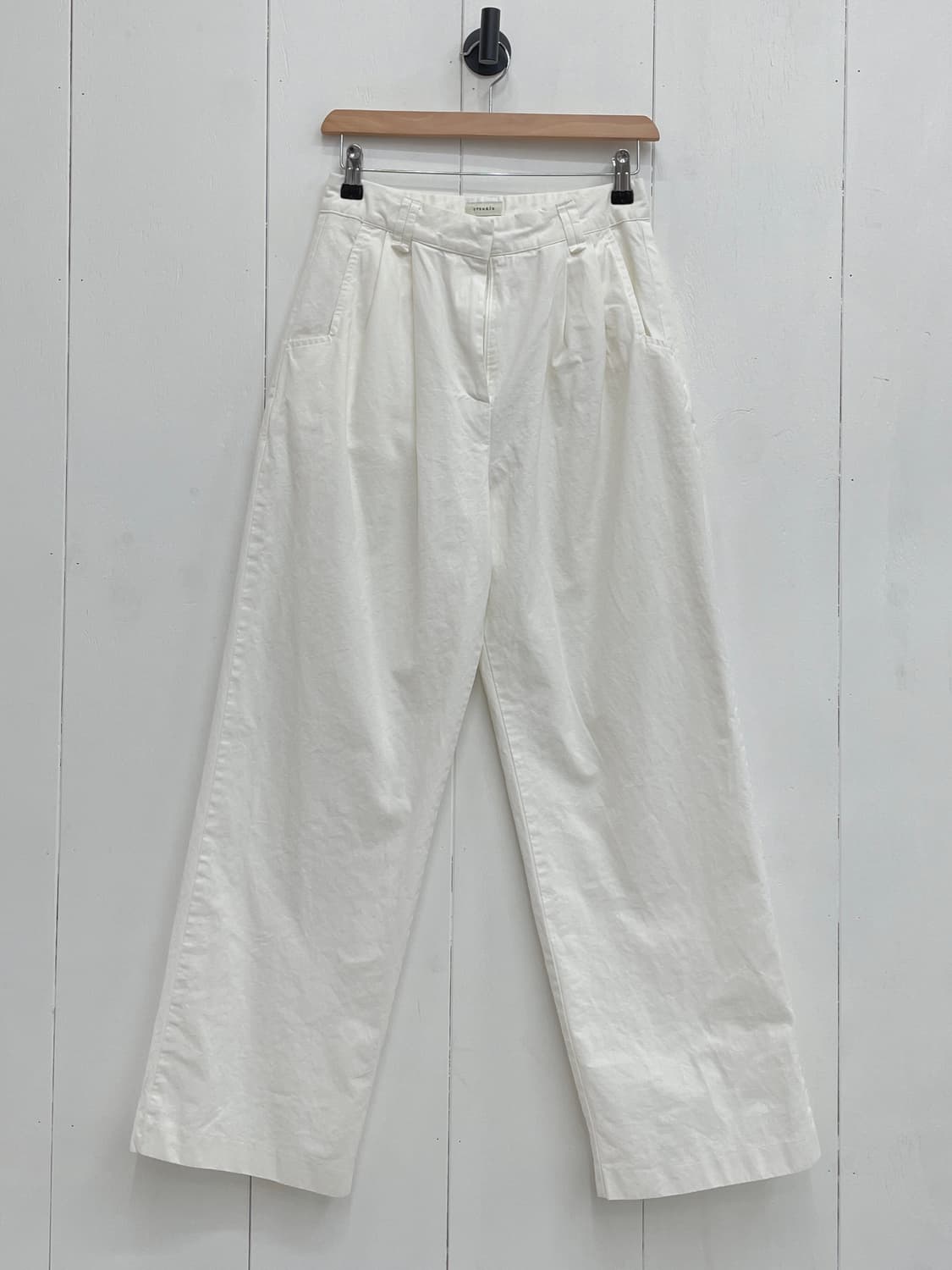 oveuniu 핀턱 와이드 코튼 팬츠 상품이미지2